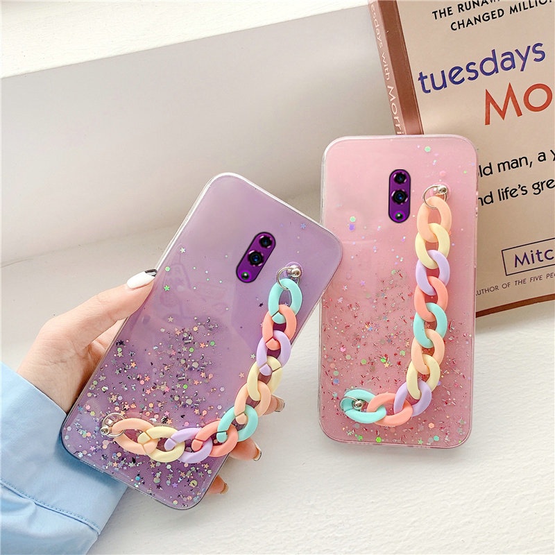 Fashion Casing Sansung J5 J7 2016 J2 2018 J7 Pro Prime J4 J6 J8 Macaron Chain Cover Transparent Drop-resistant Phone Back Case