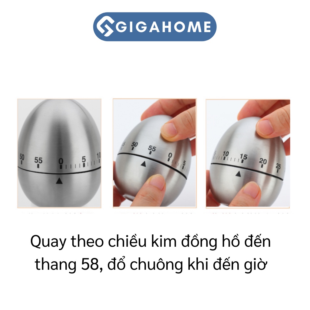 Đồng Hồ Cơ Quả Trứng GIGAHOME Hẹn Giờ Nấu Ăn, Làm Bài Tập 60 Phút 6797
