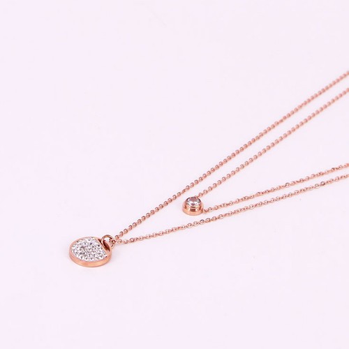 Dây Chuyền Nữ 2 Tầng Titan Ko Đen TT 2564