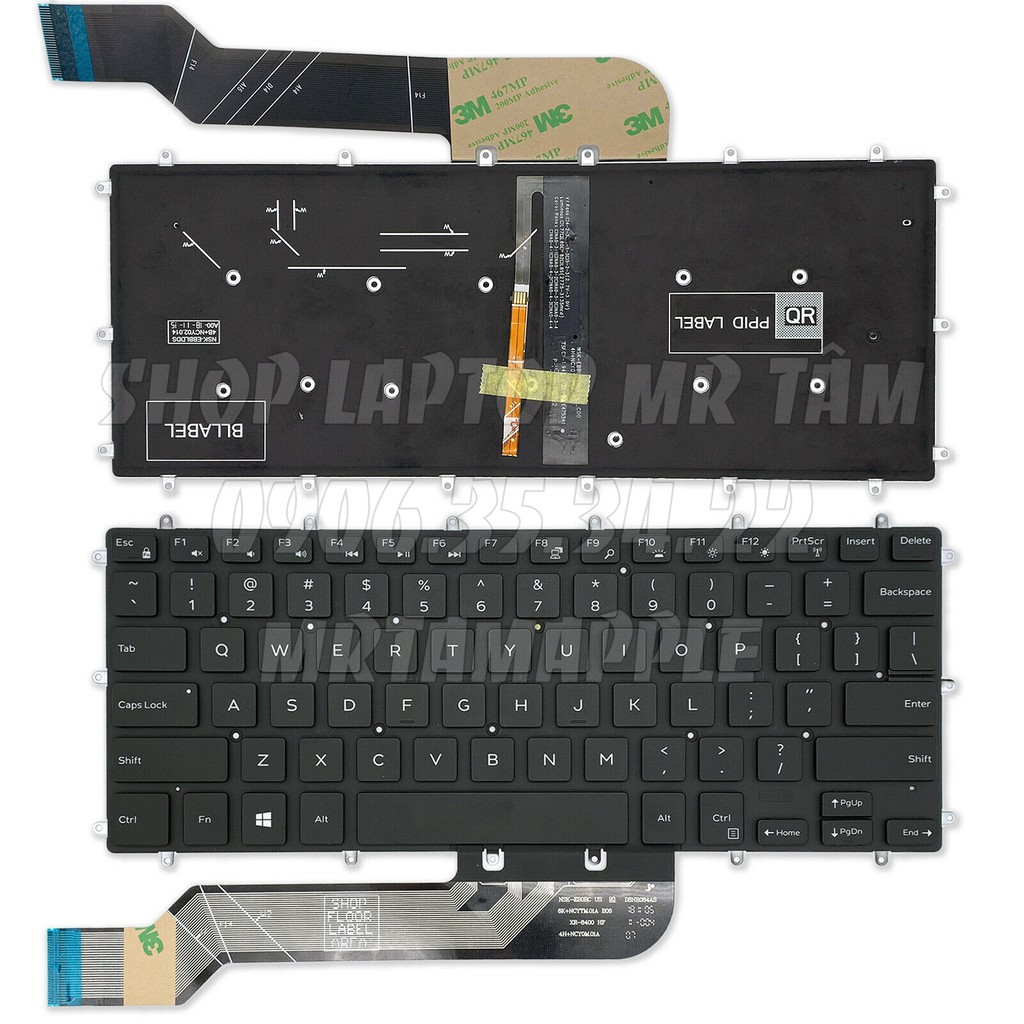 (KEYBOARD) BÀN PHÍM LAPTOP DELL 7466 dùng cho Inspiron 15-5000 5368 5370 5373 5378, 15-7000 7378 7460 7466 7467 7560