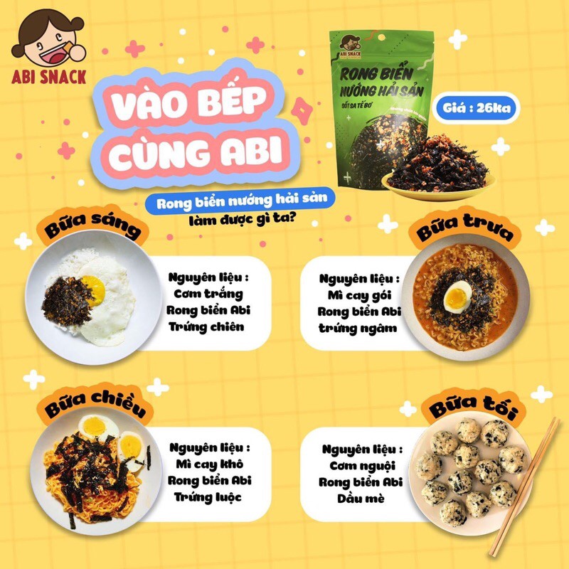 Rong biển nướng hải sản sốt sate bơ Abi - Abi’s Snack