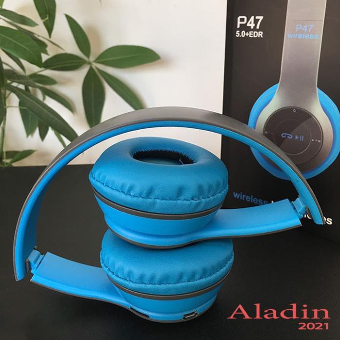 [GIÁ SỈ CHO ĐẠI LÝ] Tai Nghe Không Dây Kết Nối Bluetooth P47 Có Khe Cắm Thẻ Nhớ_Aladin2021