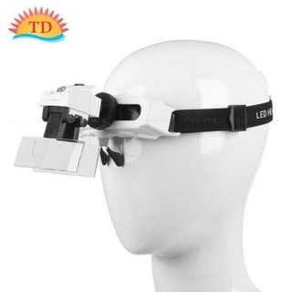 Kính lúp đeo đầu nhiều độ phóng đại Có đèn soi NO.9892E1, Sửa chữa điện tử, kiềm tra da, khám tai mũi họng .V.V.