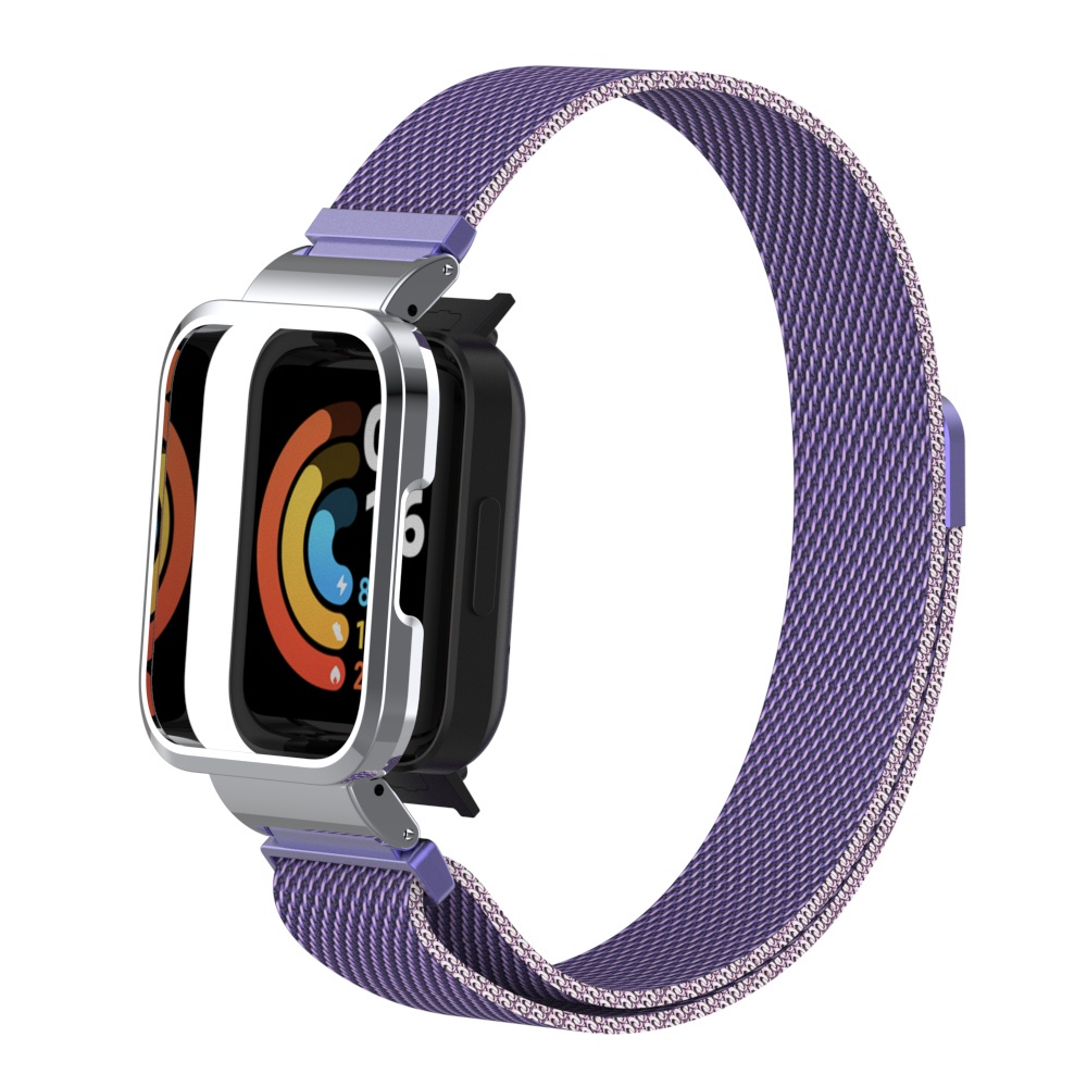 Dây đeo kim loại Milanese và khung bảo vệ cho đồng hồ thông minh Xiaomi Redmi Watch 2 Lite Miwatch 2 Lite