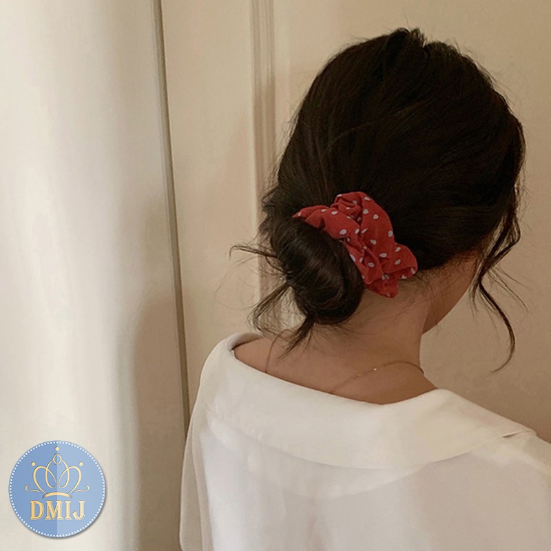 [Mã FAMARAL2 giảm 10K đơn 50K]Cột Tóc Vải Scrunchies Họa Tiết Giọt Nước Nhỏ Nhiều Mẫu Đáng Yêu