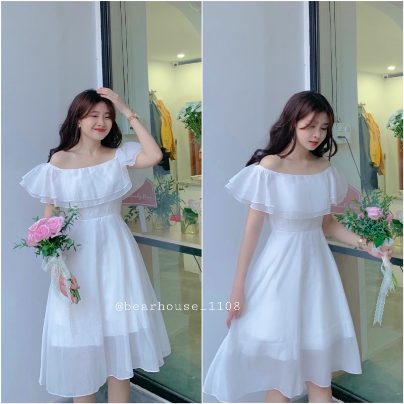 ✱■🌿 ĐẦM TRẮNG CÔNG CHÚA TRỄ VAI VOAN TƠ VÁY