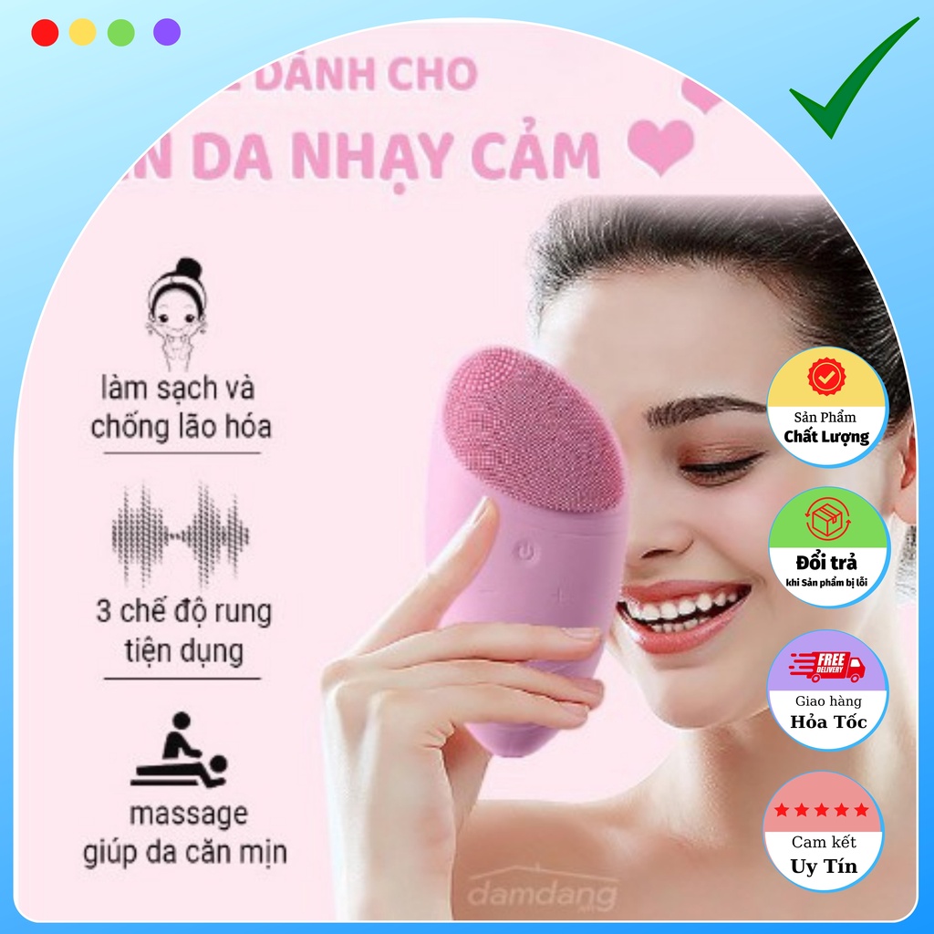 Máy rửa mặt 3 trong 1 SONIC FACIAL - máy rửa mặt sóng siêu âm mẫu mới 2022, Massage mặt, sạch, mịn