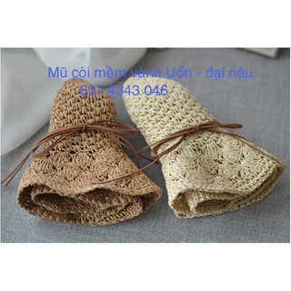 Mũ Cói Đôi Vành Uốn mẹ bé