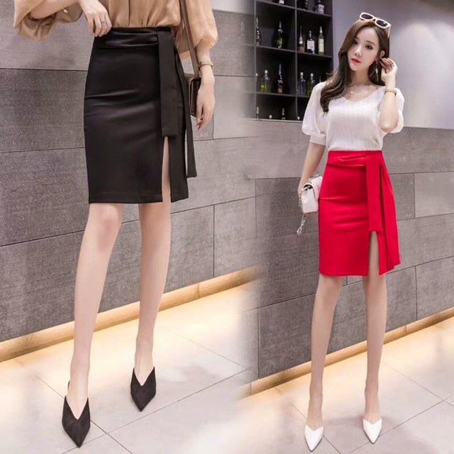 Chân Váy Sẻ Đùi Dây Buộc Nơ Thời Trang Nữ | BigBuy360 - bigbuy360.vn