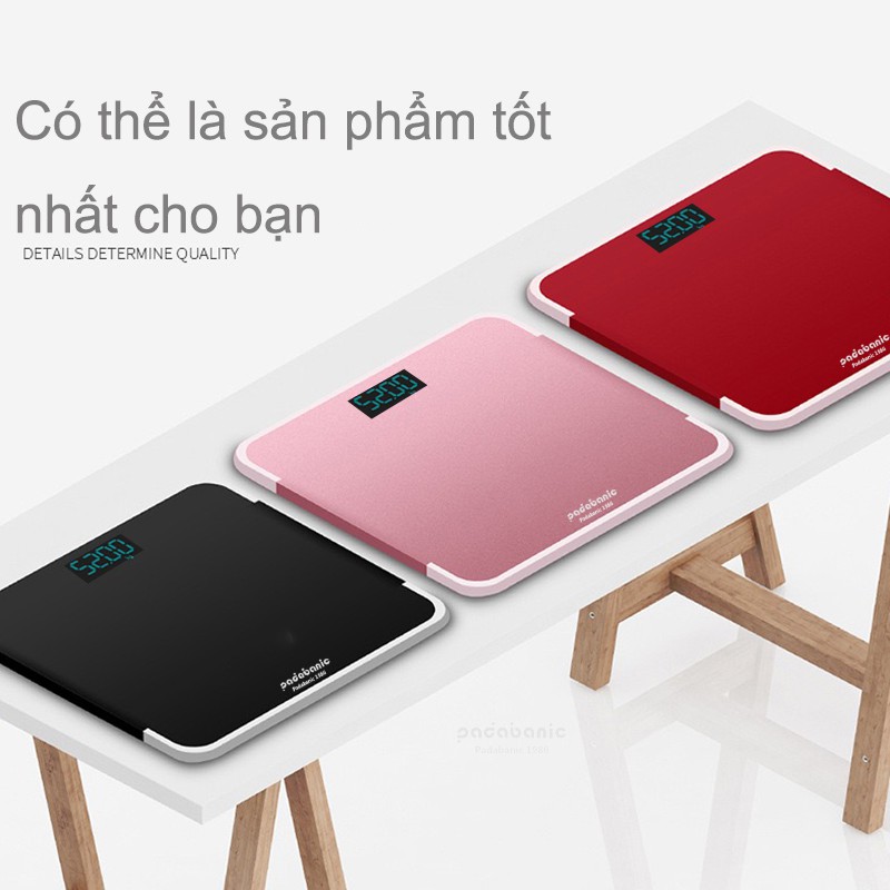 [ Sạc Pin 1 Năm 2 lần ] Cân Điện Tử  Padabanic Cân Sức Khỏe Gia Đình Chuẩn Xác Hiển Thị Nhiệt Độ Phòng