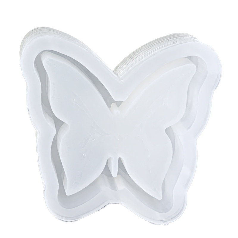 Khuôn Silicone Làm Móc Khóa Hình Bướm Phối Kim Tuyến Nước DIY