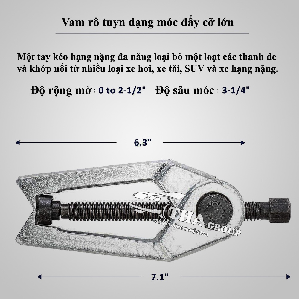 Cảo rotuyn trong ngoài, rotuyn trụ | Bộ vam tháo rotuyn ô tô chuyên nghiệp 5 chi tiết | Thế Giới Thợ Xe
