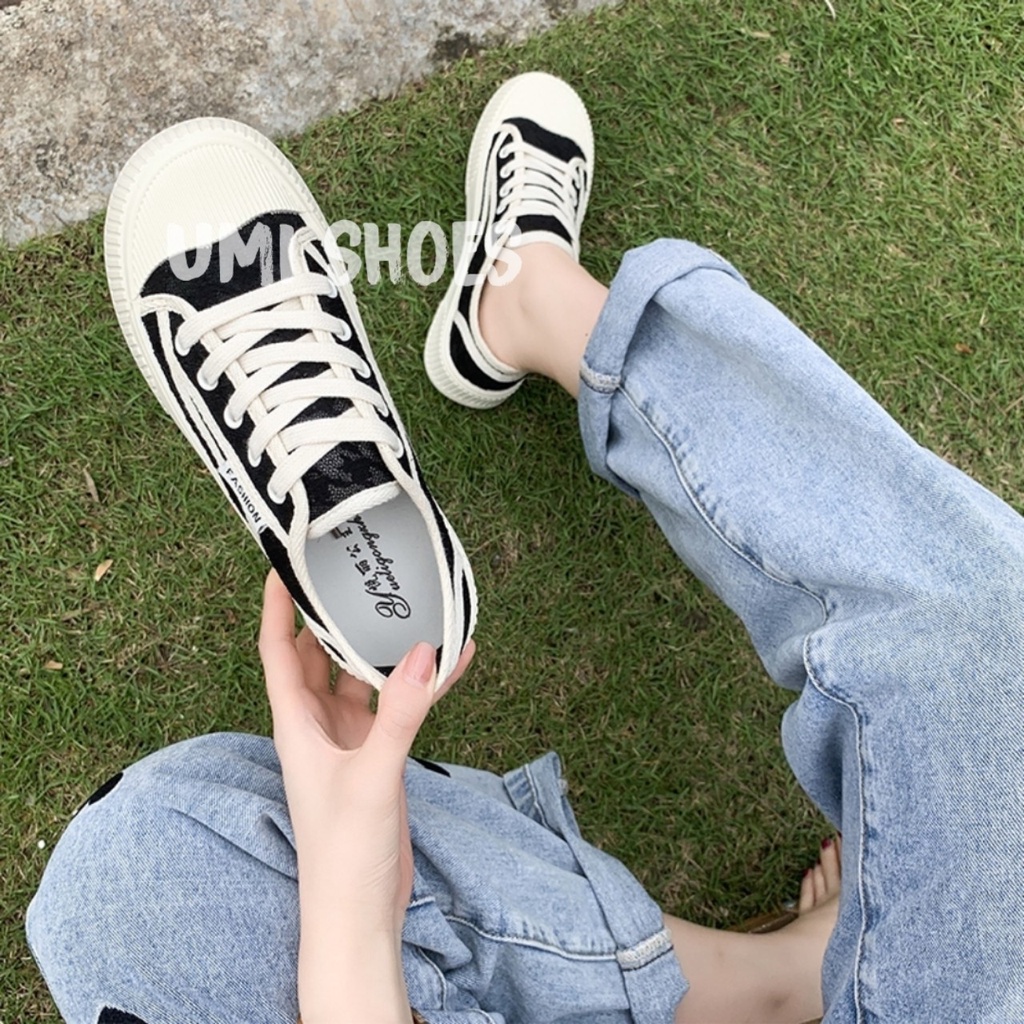 [SẴN] Giày thể thao nữ trắng đế bằng bánh mì basic độn đế cao 3cm vải canvas bata mới hot phong cách ulzzang đẹp cá tính