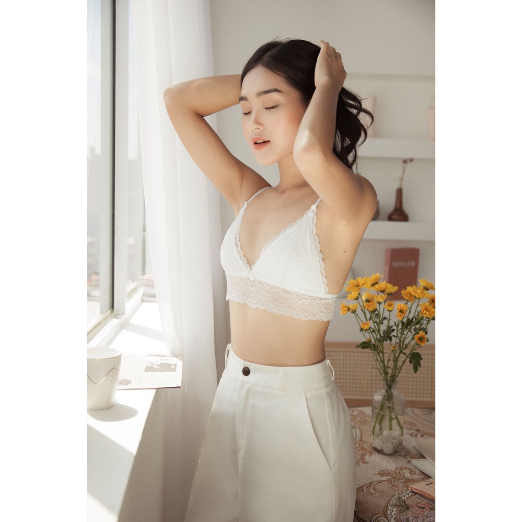 Lace bralette màu ren trắng MADELEN