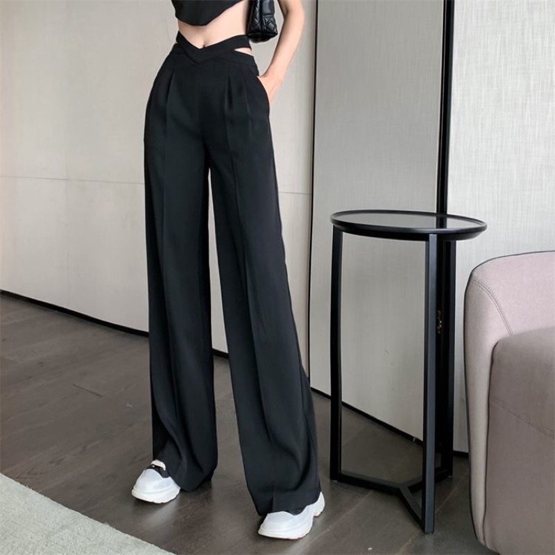 Quần âu cạp cao ống rộng tôn dáng