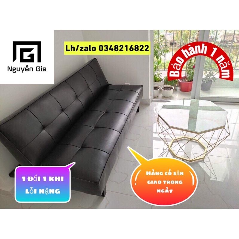 ghế sofa giường nằm gấp gọn cao cấp chính hãng SERITA giá rẻ da simili mịn êm ái chân ghế inox chịu lực tốt