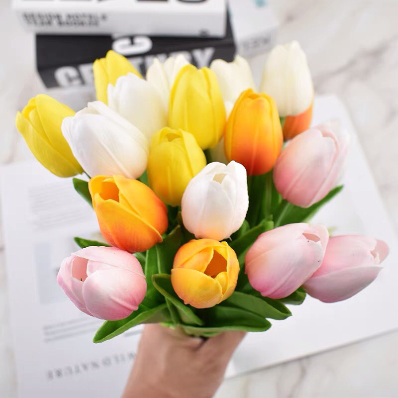 Hoa Giả 🌷 Hoa Tulip Giả Decor 33cm Có Nhiều Màu, Chụp Ảnh, Trang Trí Tiệc Cưới, Trang Trí Nhà Cửa BlueBell