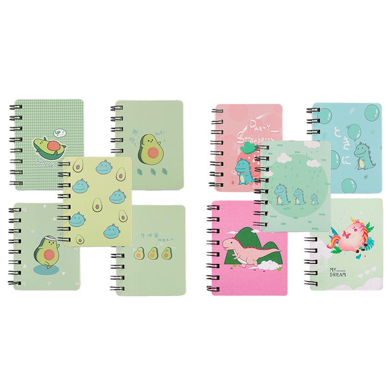 Set 5 Sổ Tay Mini Khổ A7 Hình Quả Bơ Dễ Thương Dùng Cho Học Sinh/Văn Phòng 80 Tờ
