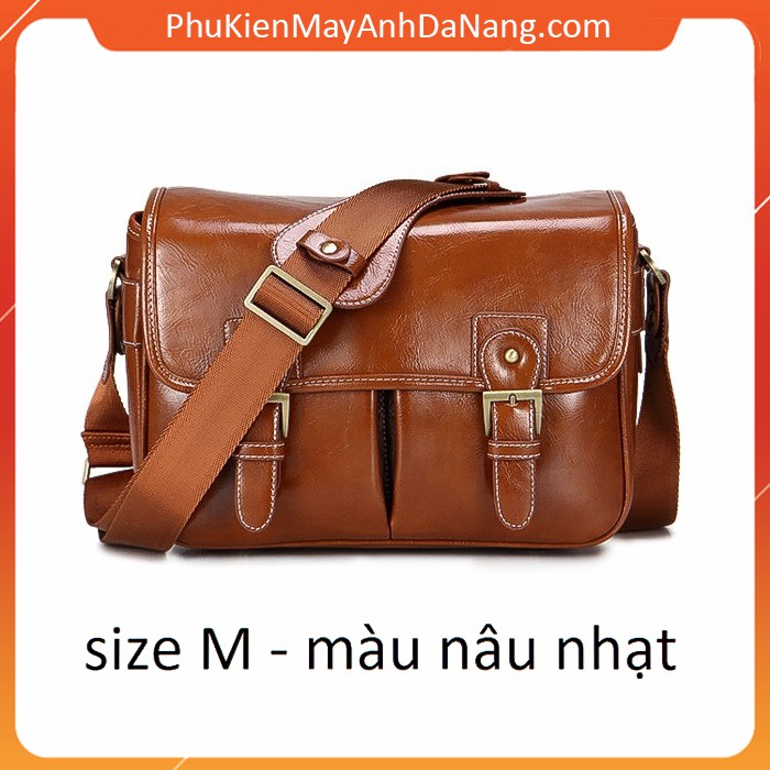 [Mã ELTECHZONE giảm 6% đơn 500K] TÚI MÁY ẢNH DA SIÊU CHỐNG NƯỚC size M