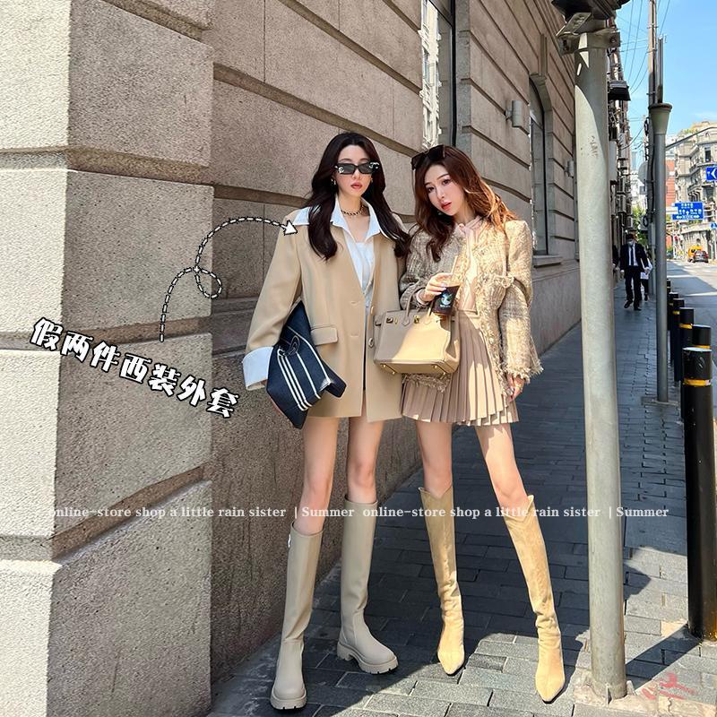 Đồ Bộ Bigsize Nữ Thời Trang NữÁo Khoác Vest Hai Mảnh Dáng Rộng Có Đệm Khí Chất Lượng Cao Phù Hợp Với Mùa Thu Mới Dễ Phối Đồ