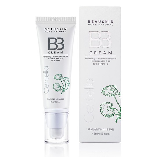 Hàng Chính Hãng- Kem Nền Mỏng Nhẹ Kiềm Dầu Trắng Da BB Cream Beauskin Cica Centella Hàn Quốc Cao Cấp 45ml