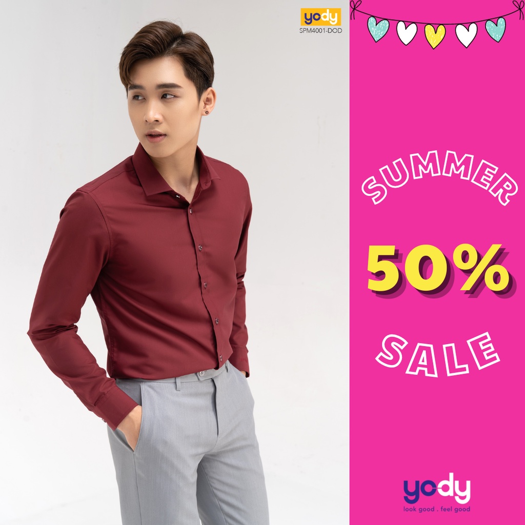 Áo Sơ Mi Nam YODY Cổ Đức Chống Nhăn Việt Nam SPM4001