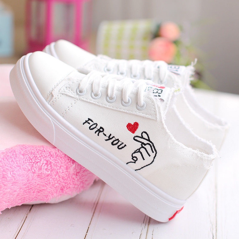 Giày Thể Thao Canvas Thoáng Khí Thời Trang Xuân Thu Cho Nữ