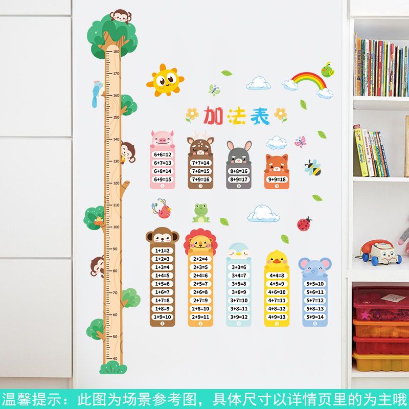Miếng Dán Tường Đo Chiều Cao Hình Hoạt Hình Cho Bé