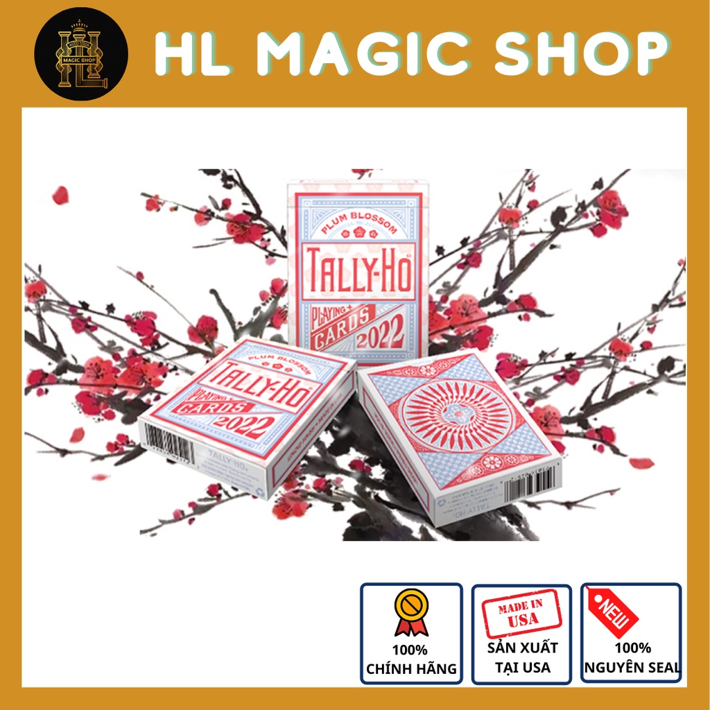 Bộ bài tây, bài ảo thuật Tally-Ho Plum Blossom Playing Cards - Bài Mỹ - Hàng Chính Hãng