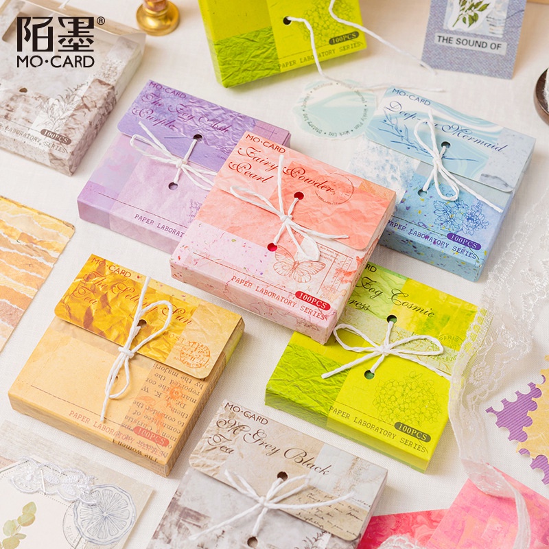 Set 100 Giấy Ghi Chú Họa Tiết Dễ Thương Nhiều Màu Sắc Dùng Trang Trí Sổ Tay DIY