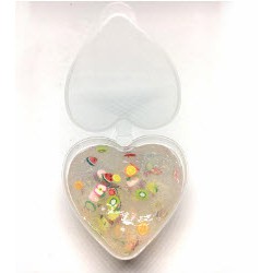 Slime trong hoa quả hũ trái tim 100g SLM12 thủ công handmade