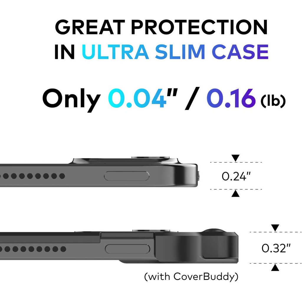 Switcheasy CoverBuddy  Vỏ bảo vệ mặt sau cho iPad Air 4 10,9 inch 2020, Tương thích với Bàn phím Magic, Bàn phím thông minh Folio, có giá đỡ bút chì