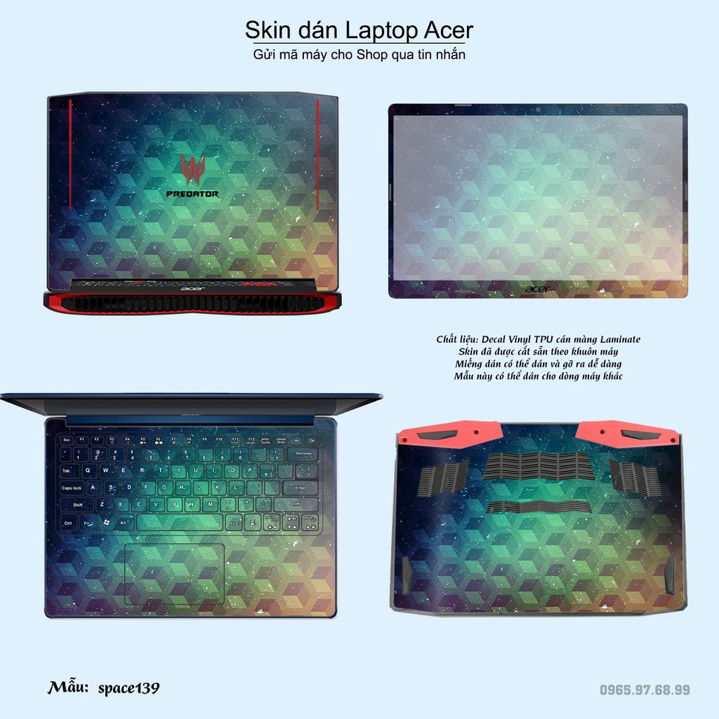 Skin dán Laptop Acer in hình không gian nhiều mẫu 24 (inbox mã máy cho Shop)