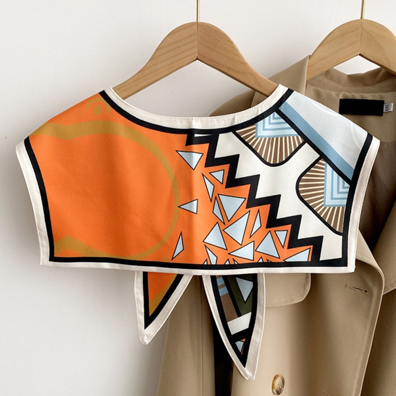 Khăn Choàng Lụa Nhiều Màu Sắc Phong Cách Vintage Thanh Lịch Có Thể Tháo Rời Cho Nữ