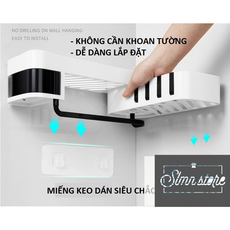 Kệ để đồ nhà tắm xoay 180 2 tầng sang trọng, kệ để đồ gia đình xoay siêu chắc chắn, tiện dụng. Slmn_KNTXoay