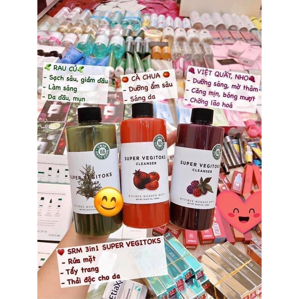 ( MẪU MỚI ) SỮA RỬA MẶT THẢI ĐỘC RAU CỦA QUẢ HÀN QUỐC SUPER VEGITOKS CLEANSER 300ml+30ml | BigBuy360 - bigbuy360.vn