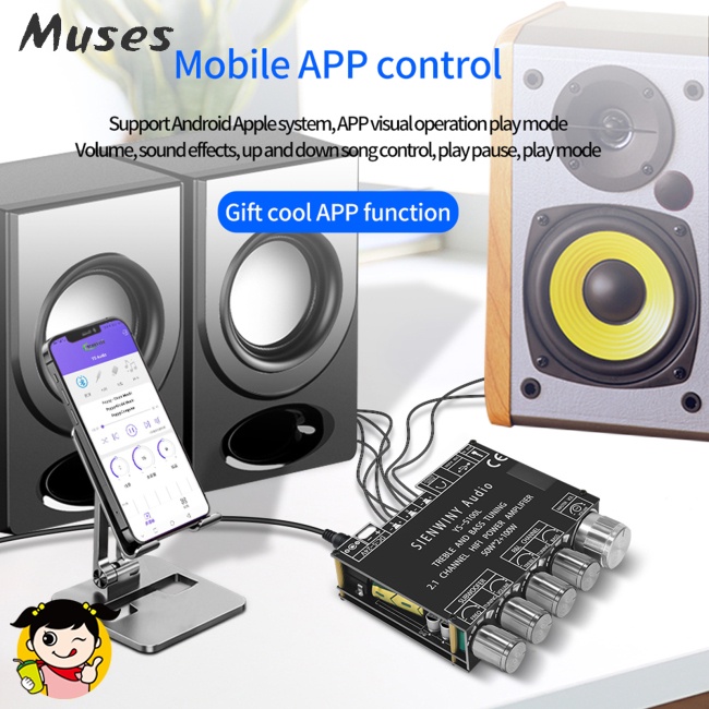Bảng Mạch Khuếch Đại Âm Thanh Bluetooth Dc5-24v 50w + 50w + 100w 2.1 Kênh