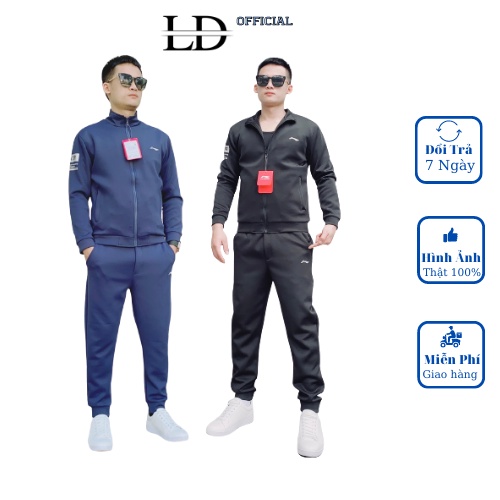 bộ thể thao nam lining mùa đông 2 lớp chất cực kỳ dày dặn bộ thể thao cao cấp hót nhất năm 2021