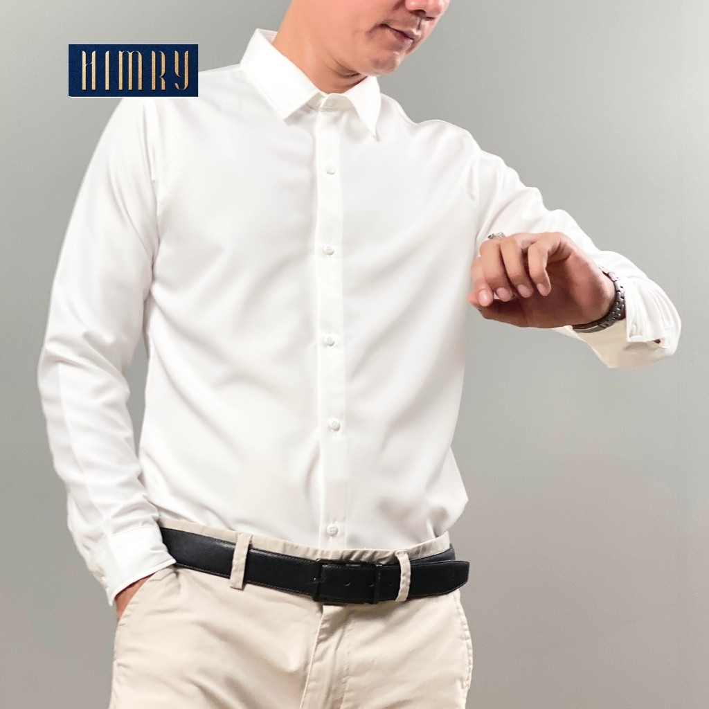 Áo sơ mi nam dài tay , sơ mi nam công sở trắng lụa đẹp hàn quốc cao cấp HIMRY STORE | BigBuy360 - bigbuy360.vn