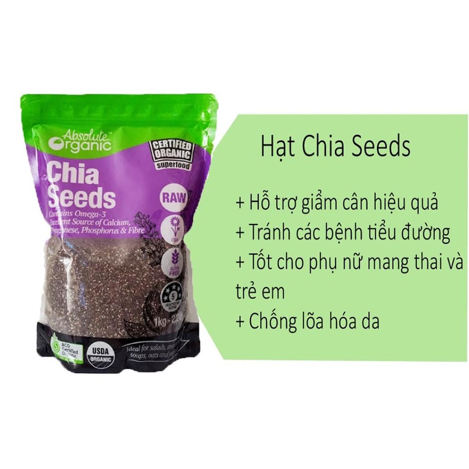 Hạt chia úc tím 1kg Absolute Organic