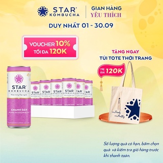 Trà KOMBUCHA - Vị Chanh Dây/Pure Passionfuit ( Thùng x 12 Lon ) STAR KOMBUCHA.