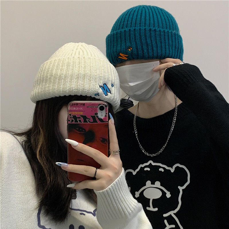 Mũ Len Thêu Chữ Phong Cách Hiphop Thời Trang Thu Đông Hàn Quốc