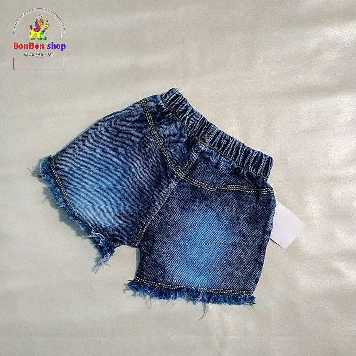 (ảnh kèm video) quần JEAN đùi (short) cho bé gái 5 tuổi chất vải mềm không phai màu size 10 kg đến 25kg