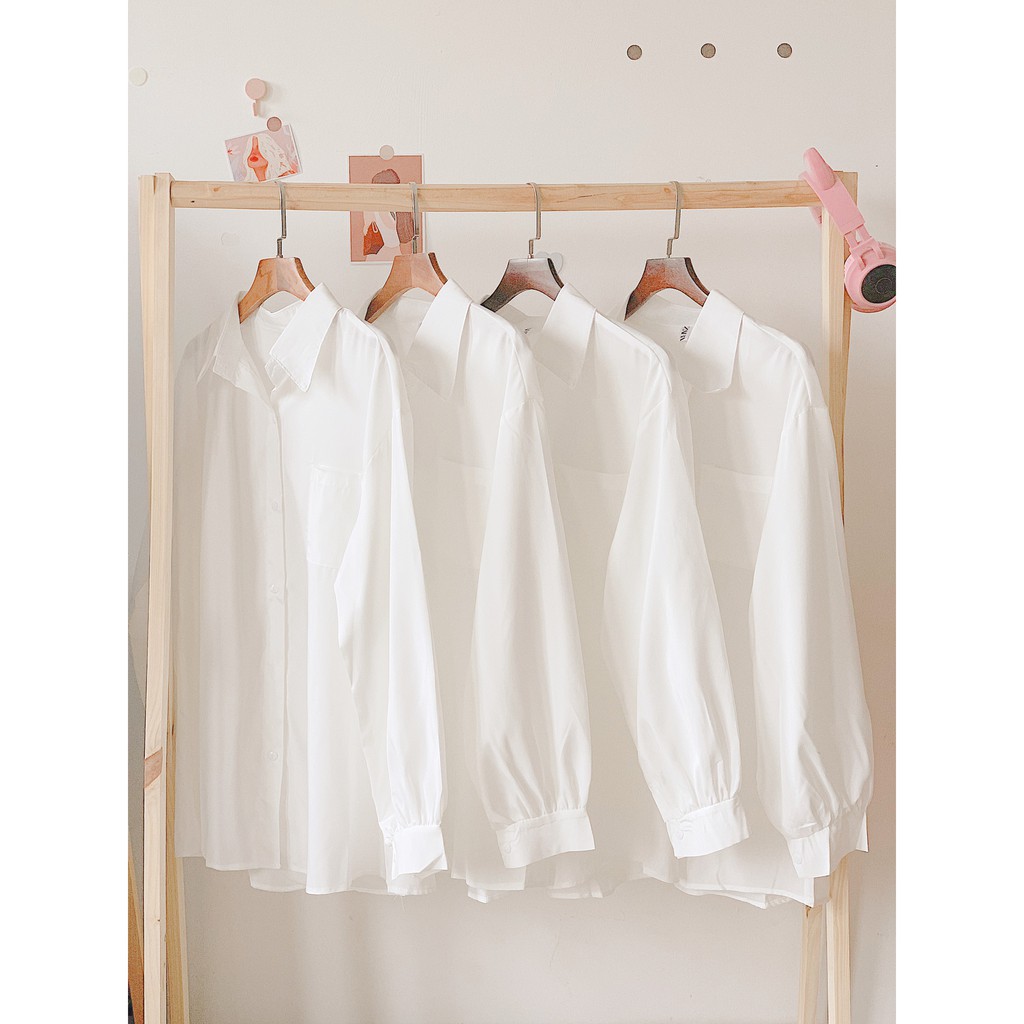 [ẢNH THẬT] - Áo sơ mi trắng basic tay bồng ulzzang - SM04 - jannahouse