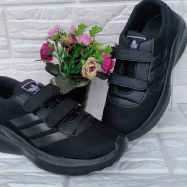 X Giày Đi Học X qwl-41 Chất Lượng Giày Thể Thao Adidas Màu Đen Thiết Kế Đơn Giản Năng Động Thời Trang Dành Cho Bé
