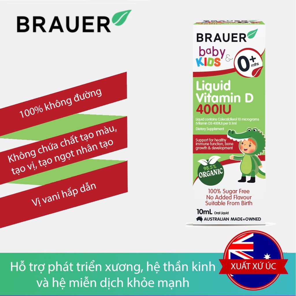 Vitamin Brauer Baby &amp; Kids Liquid Vitamin D 400IU 10ml