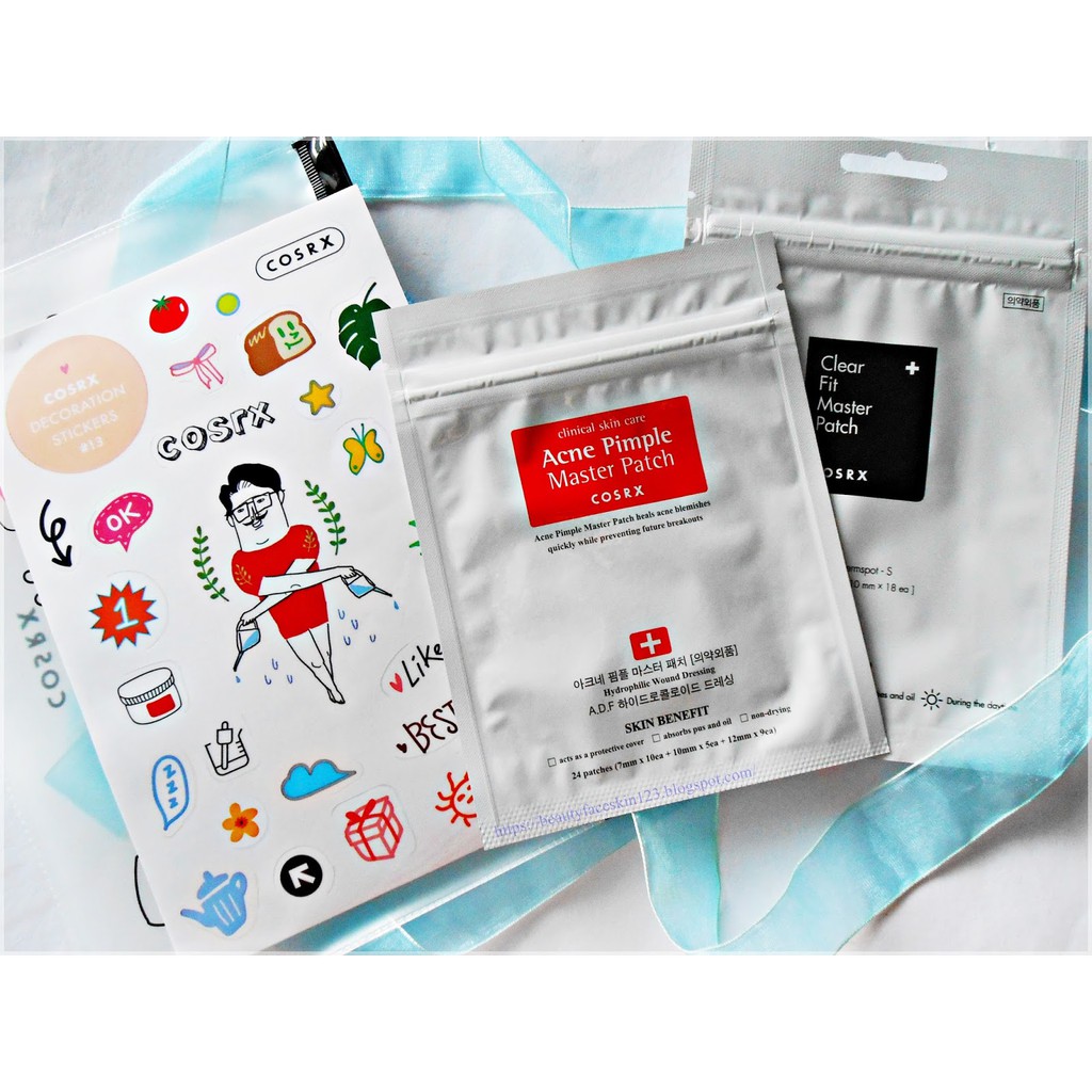 Miếng dán mụn Cosrx Acne Pimple Master Patch 24 miếng và Cosrx The Clear Pit Master Patch 18 miếng.