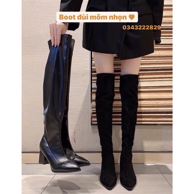 Boot đùi đen / Bốt da lộn 😎 giày da cao cổ | cao gót 😖 CLIP THẬT ĐĂNG CẠNH ➡️➡️ | BigBuy360 - bigbuy360.vn