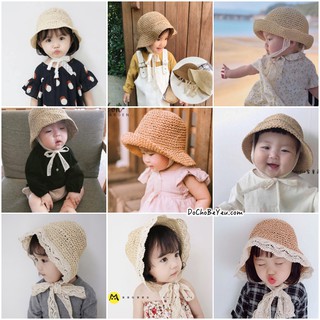 Nón cói, mũ cói cho bé Hàn Quốc