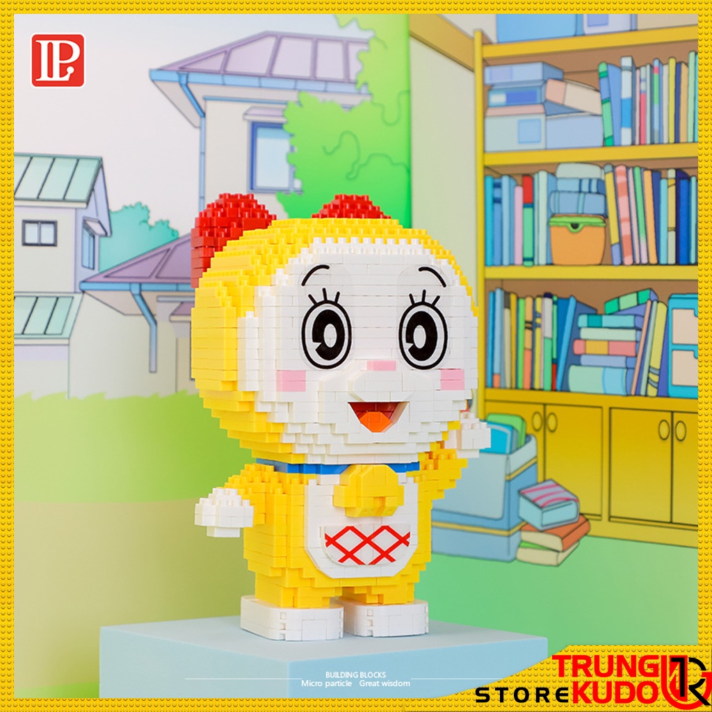 Mô hình Doremi Nobita Chaien Xuka và Xeko dạng Đồ chơi xếp hình làm quà tặng bạn trai bạn gái, đồ Decor